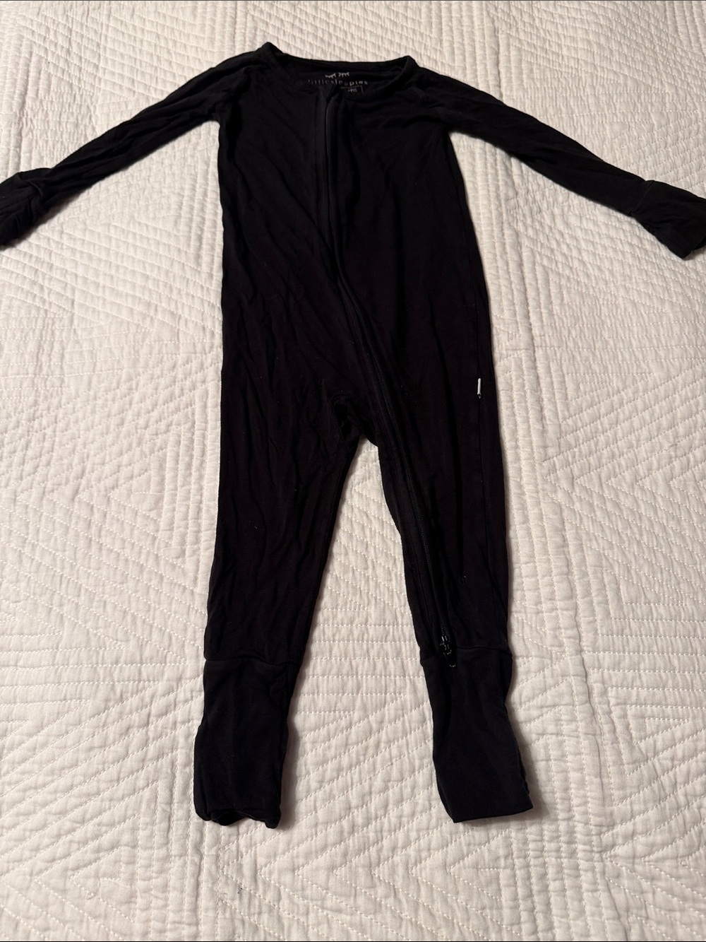 Little Sleepies Black Long-Sleeve Footie Zipper One-Piece
